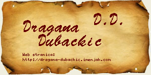 Dragana Dubačkić vizit kartica